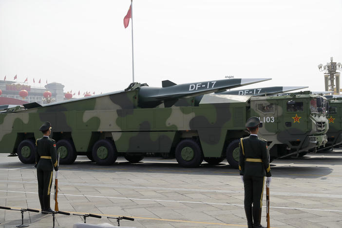 China's DF-17 missile is a medium-range hypersonic weapon capable of traveling over five times the speed of sound.