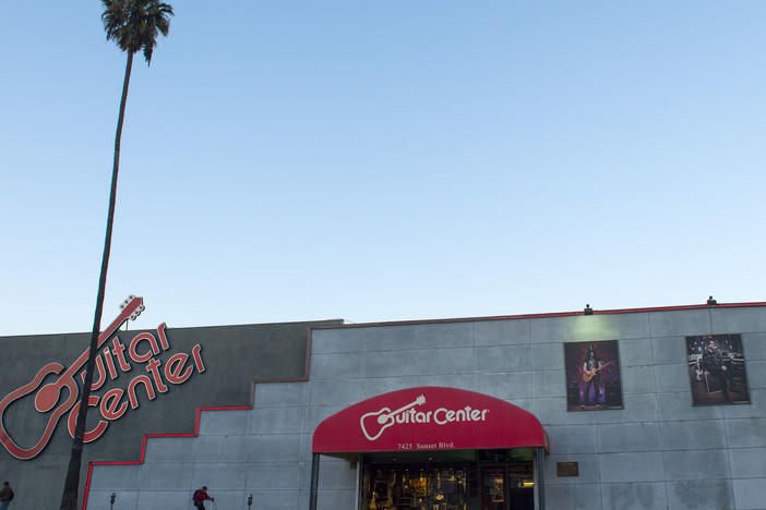 View of Guitar Center in Hollywood, Calif.