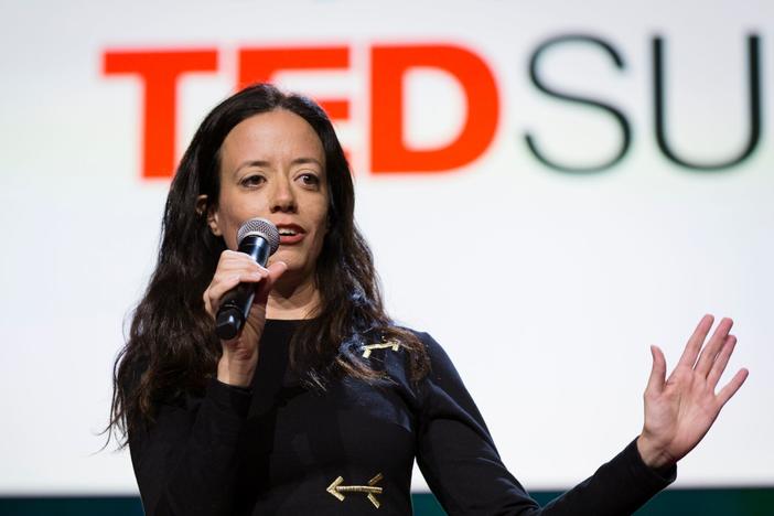 Shoham Arad on the TED stage.