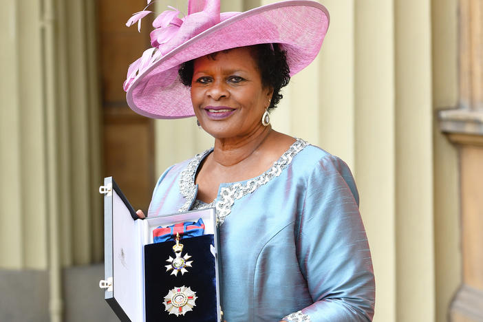 Dame Sandra Mason is seen here after she was made a Dame Grand Cross of the Order of St. Michael and St. George during a ceremony at Buckingham Palace in 2018 in London. Before her election as the first president of Barbados, she served as the governor general. She will serve both roles.