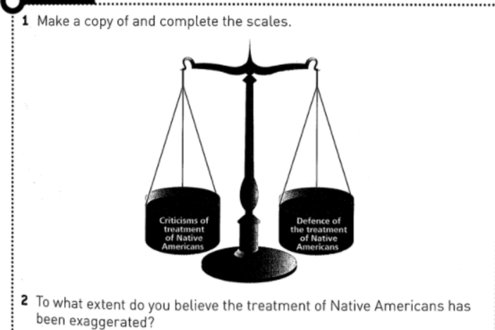 A textbook published by Hodder Education asks students whether treatment of Native Americans was "exaggerated." The textbook is no longer being sold, Hodder said.
