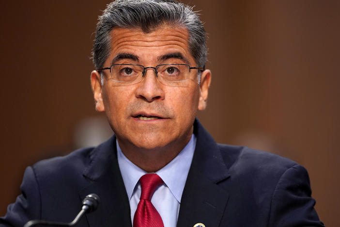 Secretary of Health and Human Services Xavier Becerra said the overdose epidemic has grown so severe that new measures are needed to keep people with addiction alive. He is seen here on Capitol Hill in September.