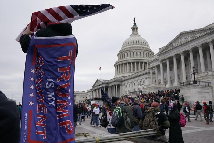 Supporters of President Trump protest outside the U.S. Capitol on Jan. 6, 2021.