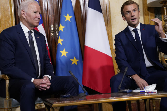 President Biden told French President Emmanuel Macron that the U.S. handling of an arms deal with Australia was "clumsy."