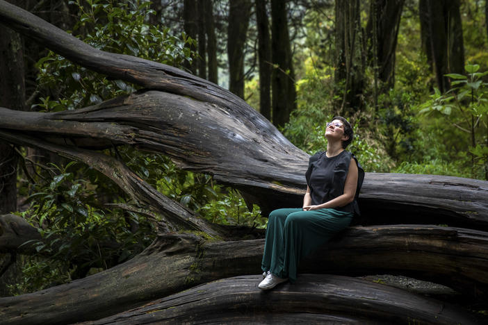 Maria Laura Rojas, a climate activist from Bogota, at the outskirts of the city.