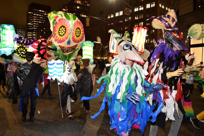 A typical sight during the 2019 Village Halloween Parade in New York City.