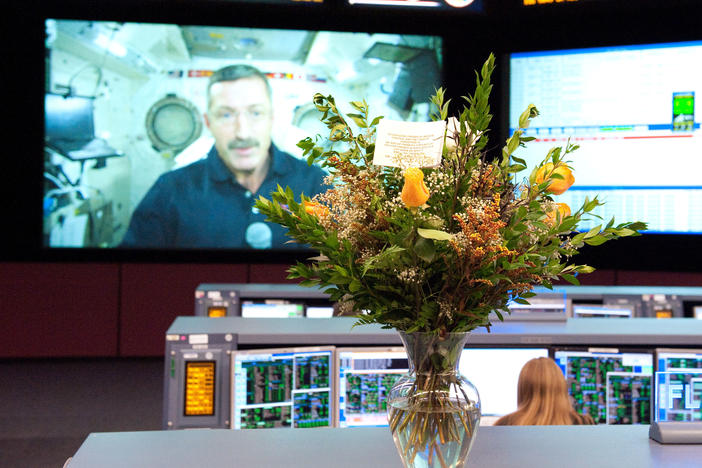 Before each mission with NASA astronauts, the Shelton family sends a bouquet of roses to the Mission Control Center at the Johnson Space Center in Houston.