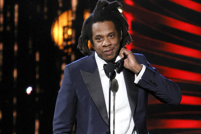 Inductee Jay-Z speaks onstage during the 36th Annual Rock & Roll Hall Of Fame Induction Ceremony