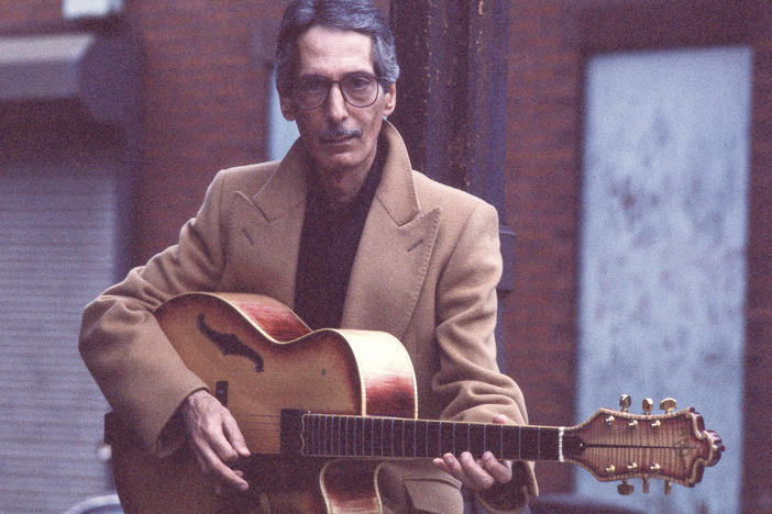 Pat Martino posing with his guitar in 1994. The celebrated jazz guitarist died Nov. 1 at age 77.