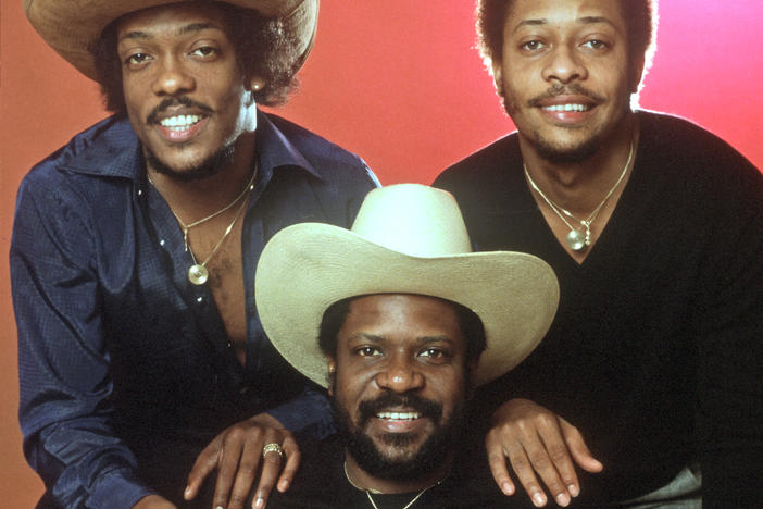 The Gap Band's Ronnie Wilson (center) with brothers Charlie and Robert Wilson, circa 1980.