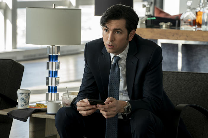 Nicholas Braun plays Greg, who, it's safe to say, is not ready for whatever Logan has planned.