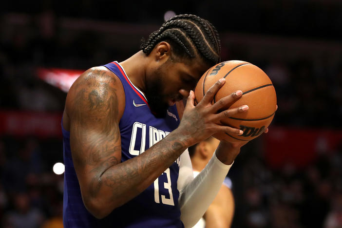 Paul George of the Los Angeles Clippers says the new Wilson ball doesn't feel the same as the old Spalding one.