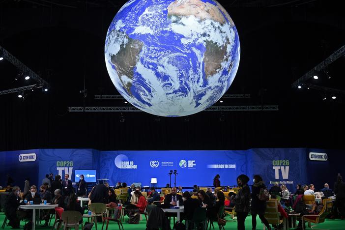 Delegates attend the COP26 UN Climate Change Conference in Glasgow, Scotland