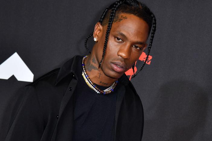 Travis Scott arrives at the 2021 MTV Video Music Awards in New York in September.