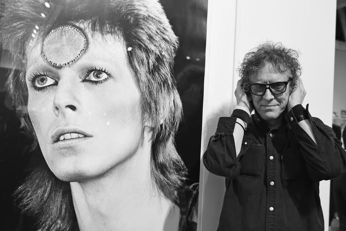 Photographer Mick Rock at the opening reception for <em>Mick Rock: Shooting For Stardust - The Rise Of David Bowie & Co.</em> in Los Angeles in 2015.