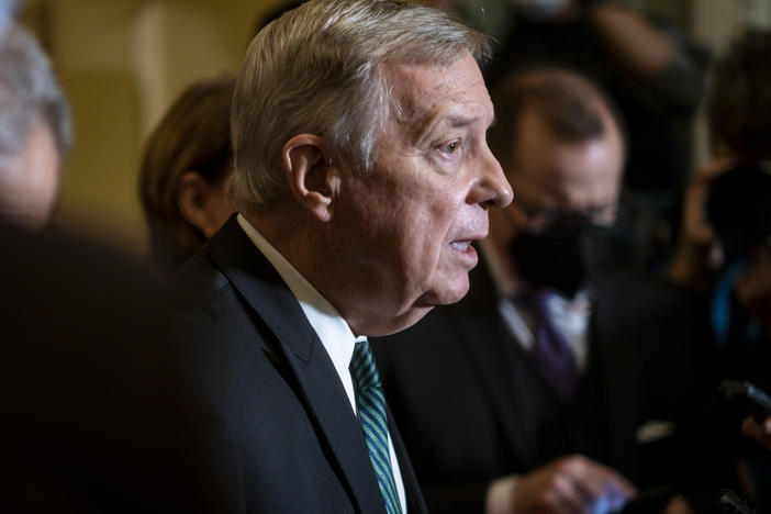Sen. Dick Durbin, D-Ill., says he believes the Senate will pass President Biden's spending bill before the end of the year. The House passed the bill on Friday, sending it to the 50-50 Senate.