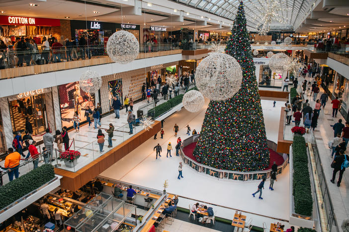 People shop in The Galleria mall during on Black Friday in Houston, Texas.