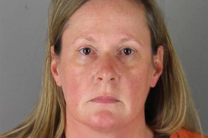 Former Brooklyn Center, Minn., police officer Kim Potter poses for a mug shot at the Hennepin County Jail in Minneapolis on April 14. Potter, a 26-year police veteran, was charged with second-degree manslaughter in the death of 20-year-old Daunte Wright, whom she shot and killed following a traffic stop.