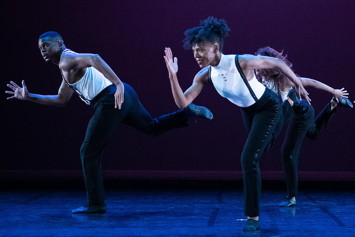 Alvin Ailey dancers Solomon Dumas, Samantha Figgins and Belen Indhira Pereyra in Robert Battle's dance "For Four."