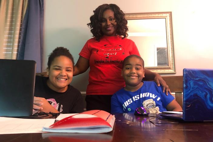 Yalonda Chandler homeschools her children, Madison and Matthew. She co-founded Black Homeschoolers of Birmingham, in Alabama, and has seen the organization grow since the pandemic began.