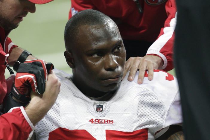 Former San Francisco 49ers cornerback Phillip Adams, pictured in this 2010 photo, had CTE, a degenerative brain disease. Authorities say he shot and killed six people earlier this year before killing himself.