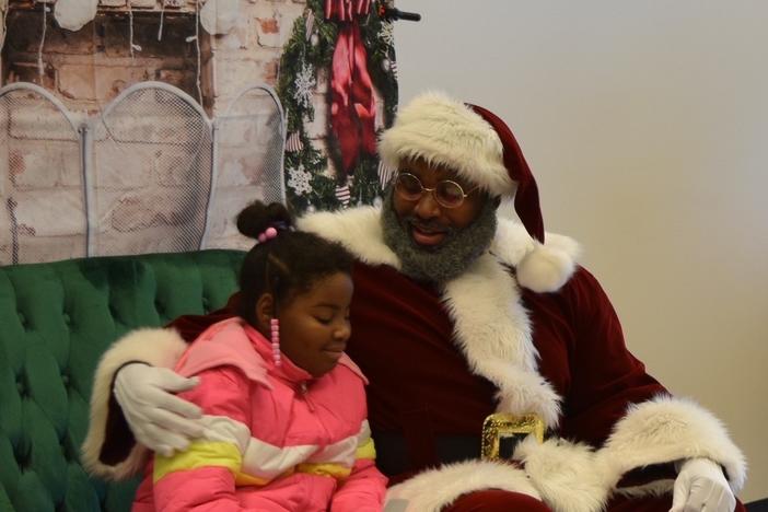 Santa at the West Dallas Christmas Block Party