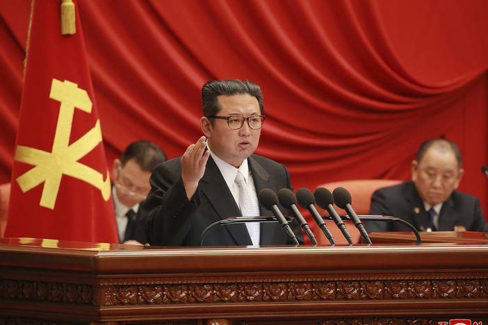 In this photo provided on Saturday by the North Korean government, North Korean leader Kim Jong Un, attends a meeting of the Central Committee of the ruling Workers' Party in Pyongyang.