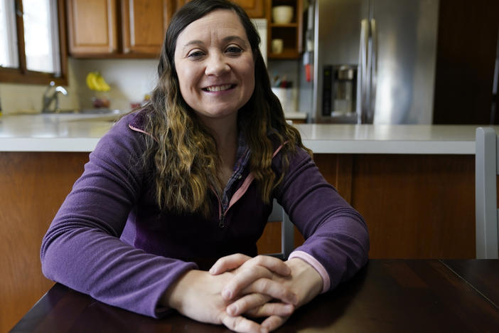 Waukee School District teacher Liz Wagner, seen here in her home in Urbandale, Iowa, said last year she was on the front line of the COVID war. "Now I'm on the front line of the culture war, and I don't want to be there."