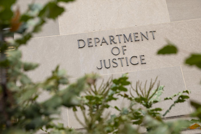 The Justice Department building on a foggy morning in 2019 in Washington, D.C.