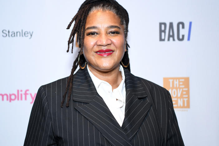 Lynn Nottage photographed at A Broadway Celebration at the Times Square EDITION, in December 2021.