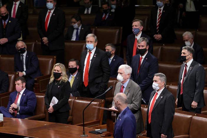 Republican House members objected to the certification of votes, allowed under the Electoral Count Act, from Nevada during a joint session of Congress on Jan. 6, 2021. It was rejected because a senator did not join in the objection.