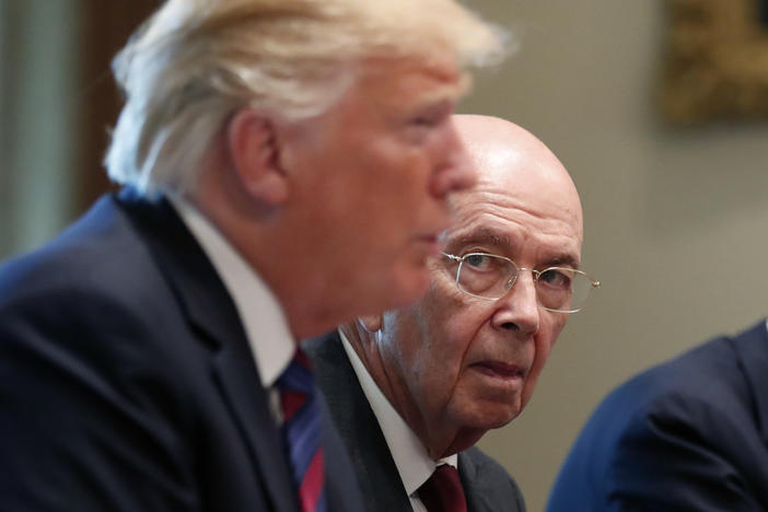 The House oversight committee has released internal documents about the failed push for a census citizenship question by former President Donald Trump's administration, including Wilbur Ross, the former commerce secretary who is shown at a White House meeting in 2018.