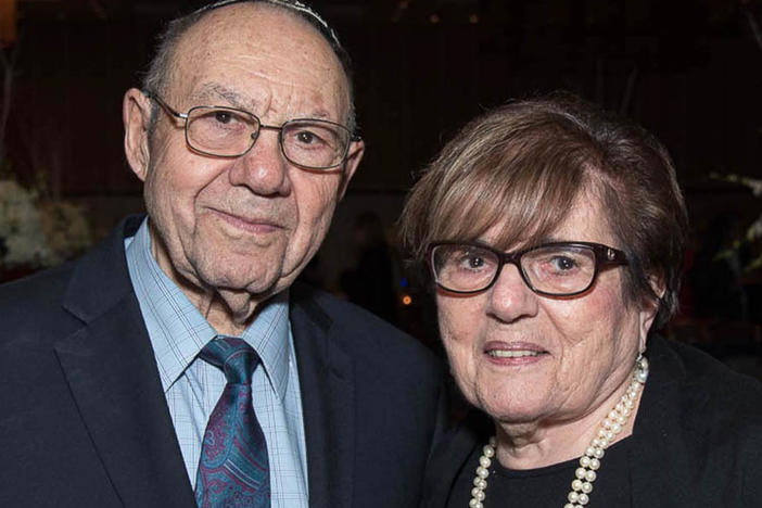 Philip and Ruth Lazowski, both Holocaust survivors, married over a decade after Ruth's mother saved him from a massacre, Philip said.