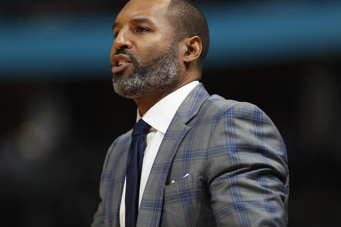 David Vanterpool at a 2019 Minnesota Timberwolves game against the Denver Nuggets. Vanterpool used to be an assistant coach for the Timberwolves.