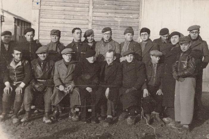 Salomon Abend, second from the left, at Beaune La Rolande.