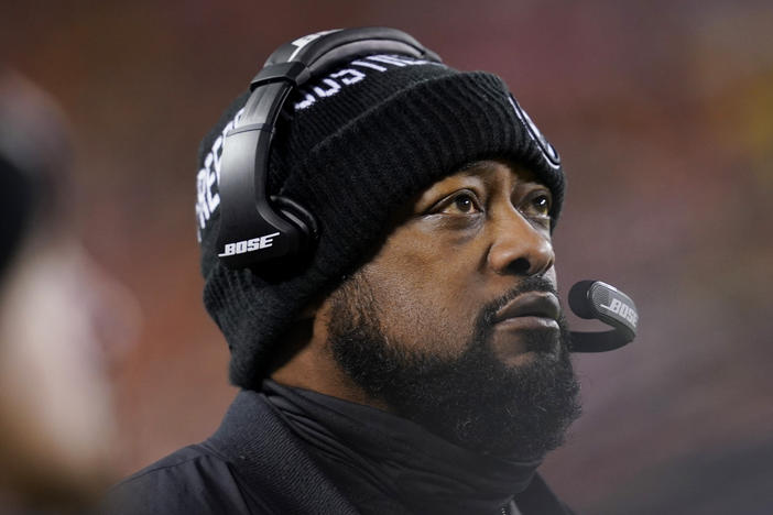 Pittsburgh Steelers head coach Mike Tomlin watches from the sideline during the first half of an NFL wild-card playoff game against the Kansas City Chiefs in January. Tomlin is currently the league's only Black head coach.