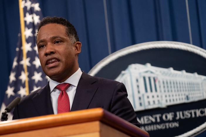 Kenneth Polite, the assistant attorney general of the Justice Department's Criminal Division, speaks during a news conference at the department in October.