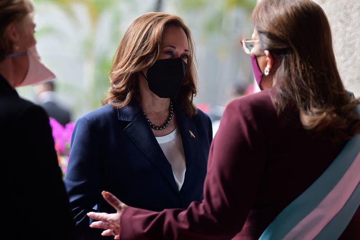 After her inauguration ceremony, new Honduran President Xiomara Castro met Vice President Harris at the presidential house in Tegucigalpa.