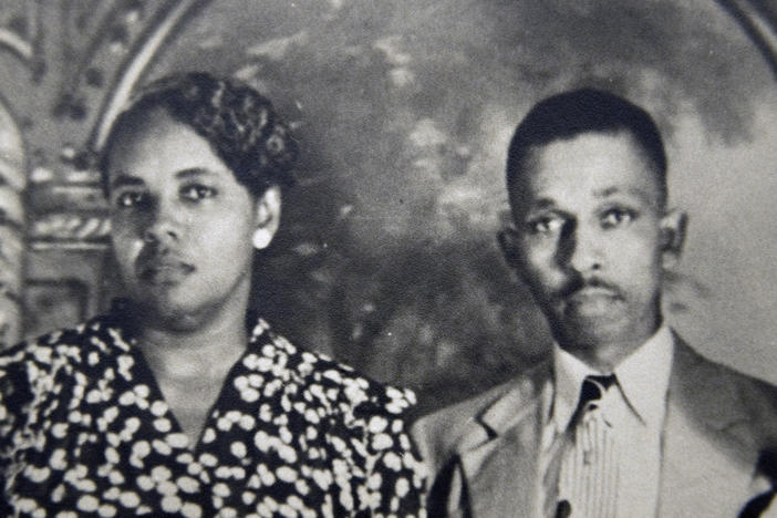 Harry T. Moore and his wife, Harriette Moore, in Fort Lauderdale, Fla., in the late 1940s.