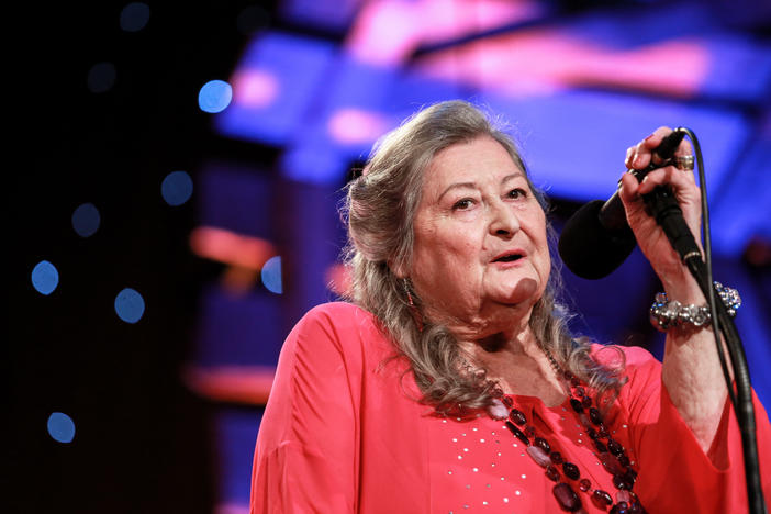 Norma Waterson receives the Lifetime Achievement award at the BBC Folk Awards at Royal Albert Hall on April 27, 2016, in London.