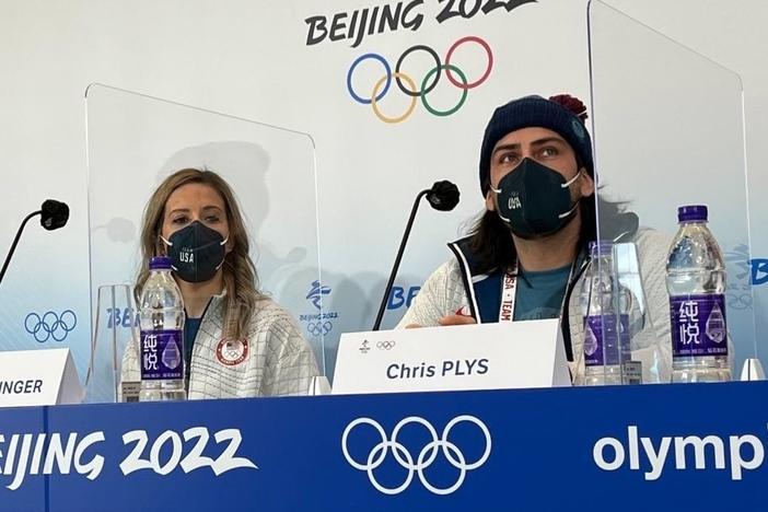 Curlers Vicky Persinger and Chris Plys will be the first U.S. athletes to compete in Beijing in a mixed doubles match against Australia two days ahead of the opening ceremony.