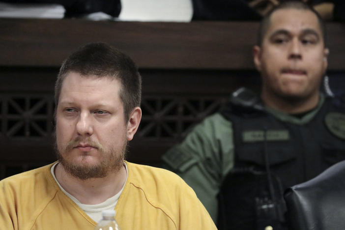 Former Chicago police officer Jason Van Dyke, left, attends his sentencing hearing in 2019.