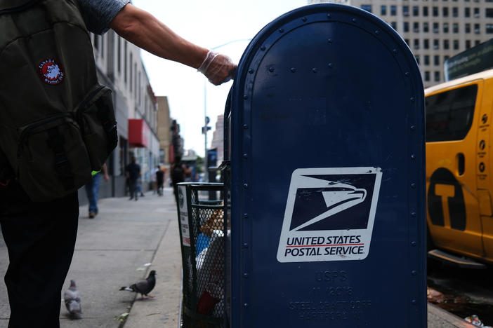 Keys for U.S. Postal Service collection boxes like the one seen here are sometimes stolen from mail delivery people.