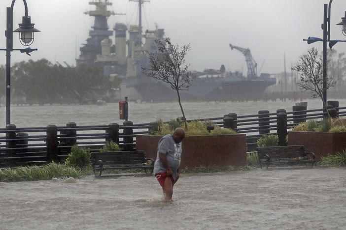 Downtown Wilmington, N.C., after Hurricane Florence made landfall in 2018. Storms like Florence, with both heavy rain and very high tides, are projected to get more common as the Earth gets hotter.