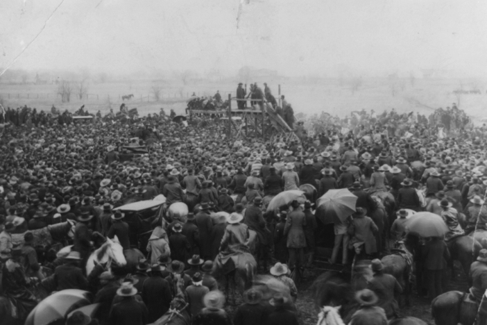 For her new documentary, <em>Lynching Postcards: Token Of A Great Day, </em>filmmaker Christine Turner examined hundreds of black-and-white photographs that show how organized these events were and included chilling messages that shared the experience with those who weren't there. The postcard above shows the crowd at the lynching of Henry Smith in Paris, Texas, in 1893.