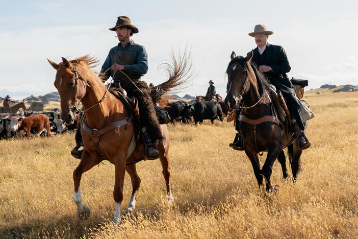 Benedict Cumberbatch and Jesse Plemons in <em>The Power of the Dog. </em>Both actors are up for Oscars this year.