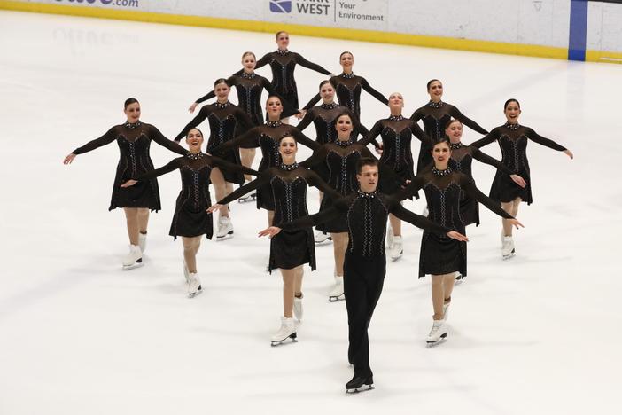 The Haydenettes skate at the Synchro Fall Classic in Irvine, Calif. in Nov. 2021.