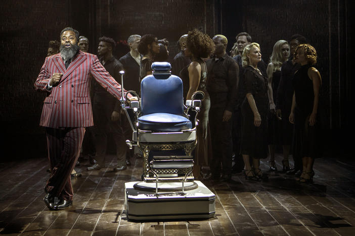 Tariq Trotter portrays a scientist who has invented a machine that can turn Black people white in the off-Broadway musical <em>Black No More</em>.