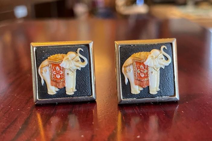 Scott Simon's cufflinks, gifted from his mother to his father one Valentine's Day, after they had divorced.