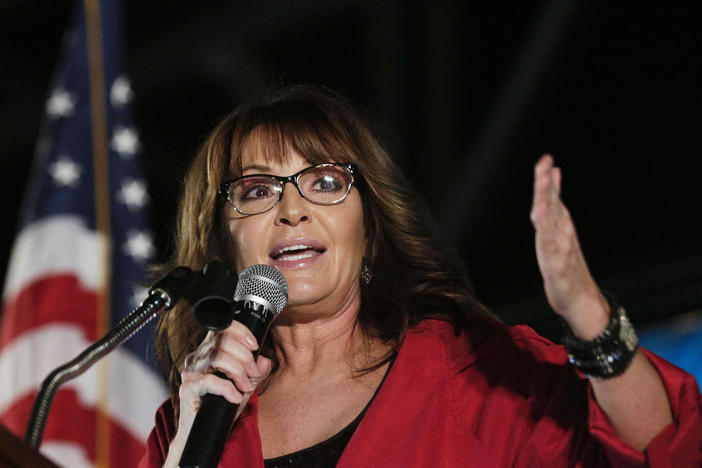 Former vice presidential candidate Sarah Palin at a rally in 2017.